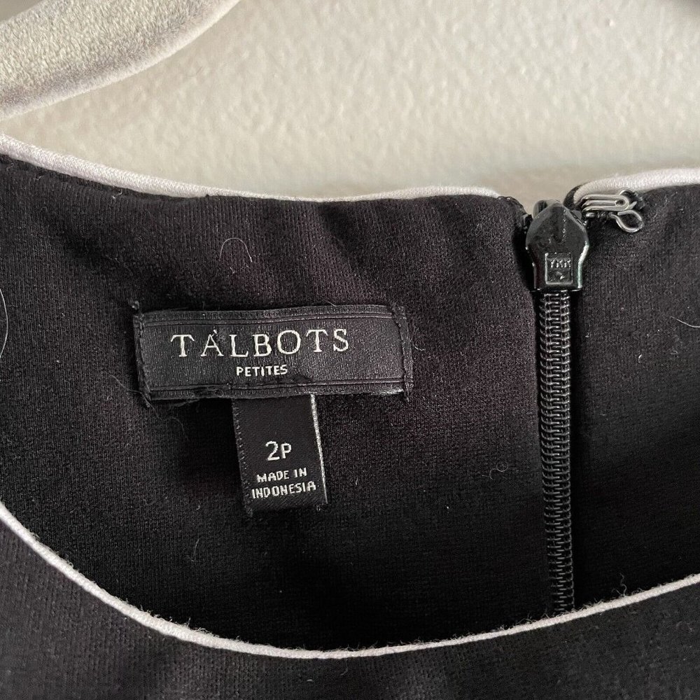 Talbots Black Sleeveless Dress with White Trim - Picture 5 of 7